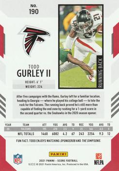 2021 Score - Red #190 Todd Gurley II Back