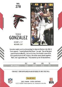 2021 Score - Scorecard #278 Tony Gonzalez Back