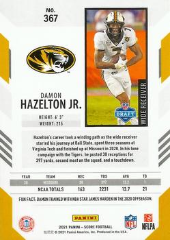 2021 Score - Scorecard #367 Damon Hazelton Jr. Back