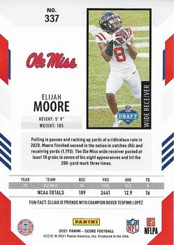 2021 Score - Dots Gold #337 Elijah Moore Back