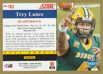 2021 Score - 1991 Throwback Red #TB3 Trey Lance Back