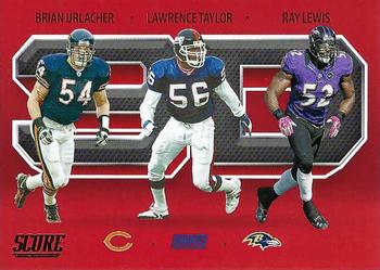 2021 Score - 3D Red #3D2 Brian Urlacher / Lawrence Taylor / Ray Lewis Front