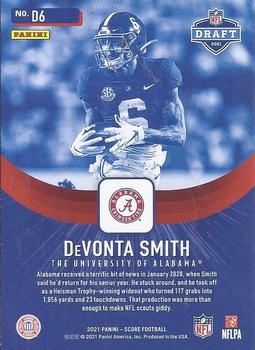 2021 Score - NFL Draft #D6 DeVonta Smith Back