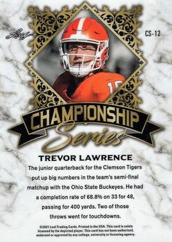 2021 Leaf Championship Series - Teal #CS-12 Trevor Lawrence Back