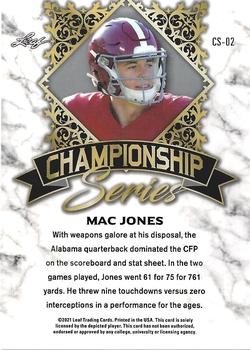 2021 Leaf Championship Series - Silver #CS-02 Mac Jones Back