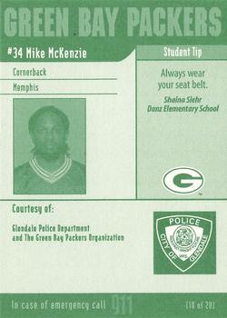 2002 Green Bay Packers Police - Glendale Police Department #10 Mike McKenzie Back