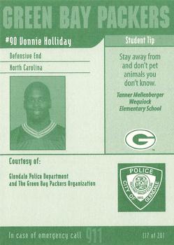 2002 Green Bay Packers Police - Glendale Police Department #17 Vonnie Holliday Back