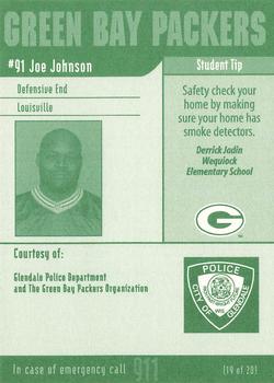 2002 Green Bay Packers Police - Glendale Police Department #19 Joe Johnson Back