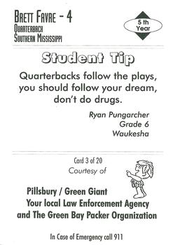 1995 Green Bay Packers Police - Pillsbury / Green Giant, Your Local Law Enforcement Agency #3 Brett Favre Back