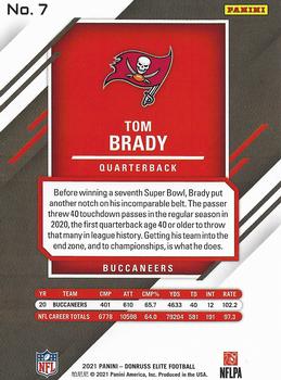 2021 Donruss Elite #7 Tom Brady Back