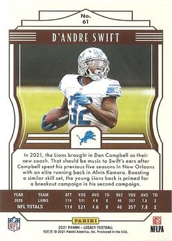 2021 Panini Legacy - Red #61 D'Andre Swift Back