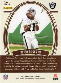 2021 Panini Legacy - For the Ages #FTA-8 Henry Ruggs III Back