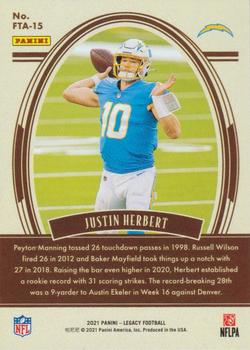 2021 Panini Legacy - For the Ages #FTA-15 Justin Herbert Back