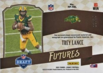 2021 Panini Legacy - Futures Patch Autographs Silver #FP-TRL Trey Lance Back