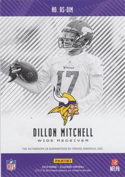 2019 Panini Illusions - Rookie Signs #RS-DIM Dillon Mitchell Back