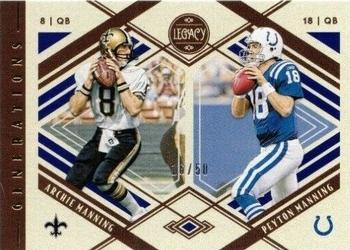 2021 Panini Legacy - Generations Blue #G-5 Archie Manning / Peyton Manning Front