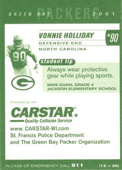 2001 Green Bay Packers Police - www.CARSTAR-WI.com, St. Francis Police Department #12 Vonnie Holliday Back