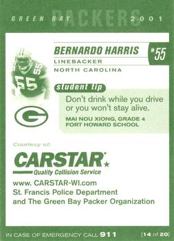 2001 Green Bay Packers Police - www.CARSTAR-WI.com, St. Francis Police Department #14 Bernardo Harris Back
