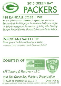 2015 Green Bay Packers Police - MT Towing & Recovery, LLC., St. Francis Police Department #5 Randall Cobb Back