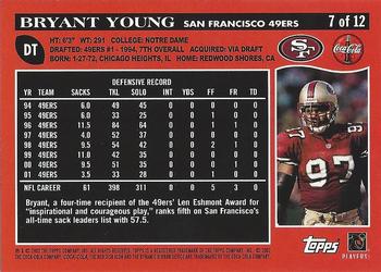 2002 Topps Coca-Cola San Francisco 49ers #7 Bryant Young Back