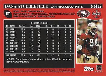 2002 Topps Coca-Cola San Francisco 49ers #8 Dana Stubblefield Back