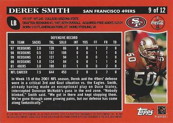 2002 Topps Coca-Cola San Francisco 49ers #9 Derek Smith Back