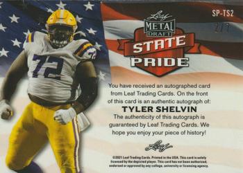 2021 Leaf Metal Draft - State Pride Autographs Mojo Purple #SP-TS2 Tyler Shelvin Back