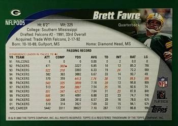 2002 NFL Player of the Day #NFLPOD5 Brett Favre Back