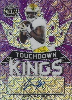 2021 Leaf Metal Draft - Touchdown Kings Autographs Mojo Purple #TK-JMK Javon McKinley Front