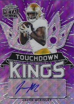 2021 Leaf Metal Draft - Touchdown Kings Autographs Wave Purple #TK-JMK Javon McKinley Front