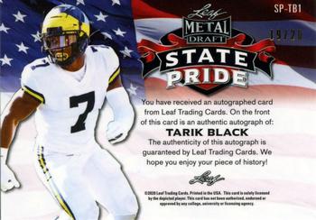 2021 Leaf Metal Draft - Flashback State Pride Autographs Wave Blue #SP-TB1 Tarik Black Back