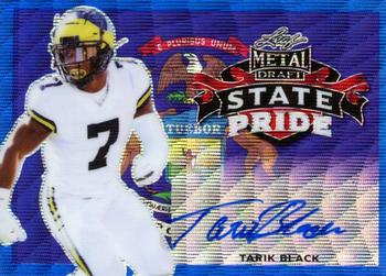 2021 Leaf Metal Draft - Flashback State Pride Autographs Wave Blue #SP-TB1 Tarik Black Front
