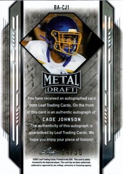 2021 Leaf Metal Draft - Autographs Crystals Silver #BA-CJ1 Cade Johnson Back