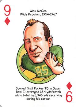 2016 Hero Decks Green Bay Packers Football Heroes Playing Cards #9♦ Max McGee Front