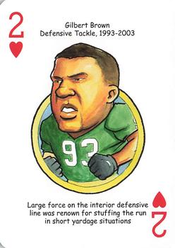 2016 Hero Decks Green Bay Packers Football Heroes Playing Cards #2♥ Gilbert Brown Front