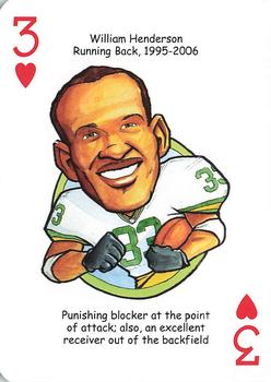 2016 Hero Decks Green Bay Packers Football Heroes Playing Cards #3♥ William Henderson Front