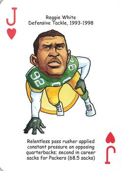 2016 Hero Decks Green Bay Packers Football Heroes Playing Cards #J♥ Reggie White Front