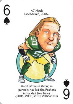 2016 Hero Decks Green Bay Packers Football Heroes Playing Cards #6♠ A.J. Hawk Front