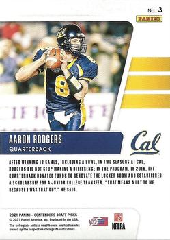 2021 Panini Contenders Draft Picks - Campus Legends #3 Aaron Rodgers Back