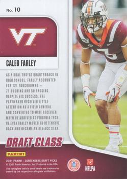 2021 Panini Contenders Draft Picks - Draft Class #10 Caleb Farley Back