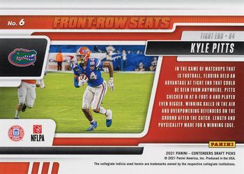 2021 Panini Contenders Draft Picks - Front-Row Seats #6 Kyle Pitts Back
