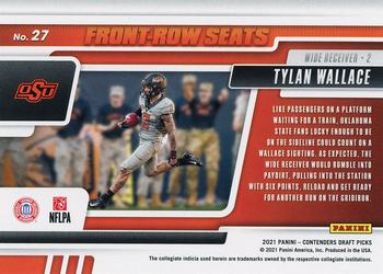 2021 Panini Contenders Draft Picks - Front-Row Seats Red #27 Tylan Wallace Back