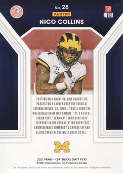 2021 Panini Contenders Draft Picks - Playing the Numbers Game #28 Nico Collins Back