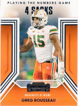 2021 Panini Contenders Draft Picks - Playing the Numbers Game #34 Greg Rousseau Front