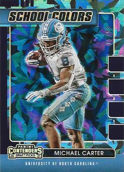 2021 Panini Contenders Draft Picks - School Colors Cracked Ice #30 Michael Carter Front