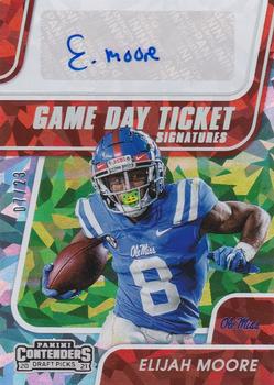 2021 Panini Contenders Draft Picks - Game Day Cracked Ice Ticket Signatures #GTS-EM Elijah Moore Front