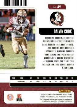 2021 Panini Contenders Draft Picks - Campus Ticket #49 Dalvin Cook Back
