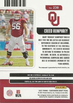 2021 Panini Contenders Draft Picks - Red #238 Creed Humphrey Back