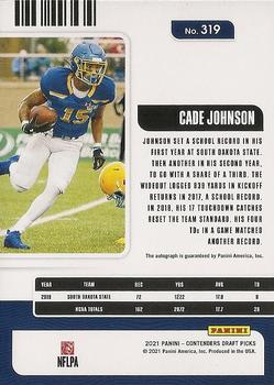 2021 Panini Contenders Draft Picks - Blue #319 Cade Johnson Back