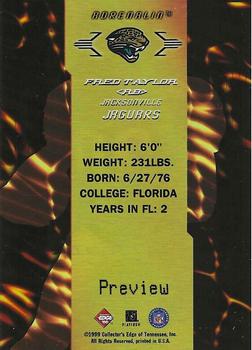 1999 Collector's Edge First Place - Adrenalin Previews #A11 Fred Taylor Back